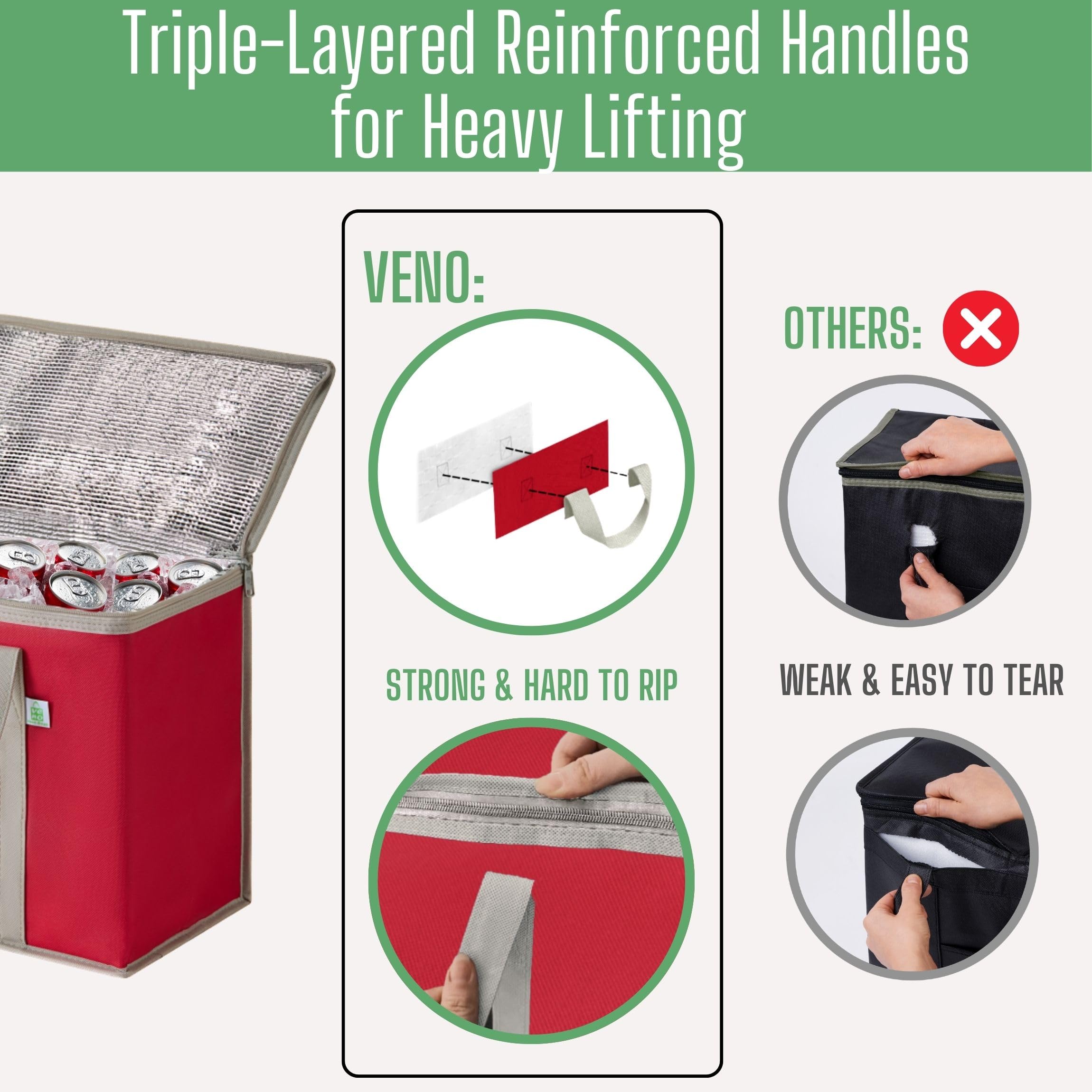 VENO collapsible design folds flat for easy storage.