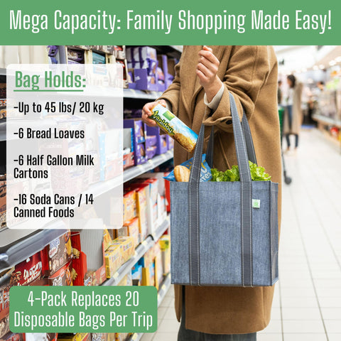 VENO foldable totes with hard bottom ready for space-saving storage.