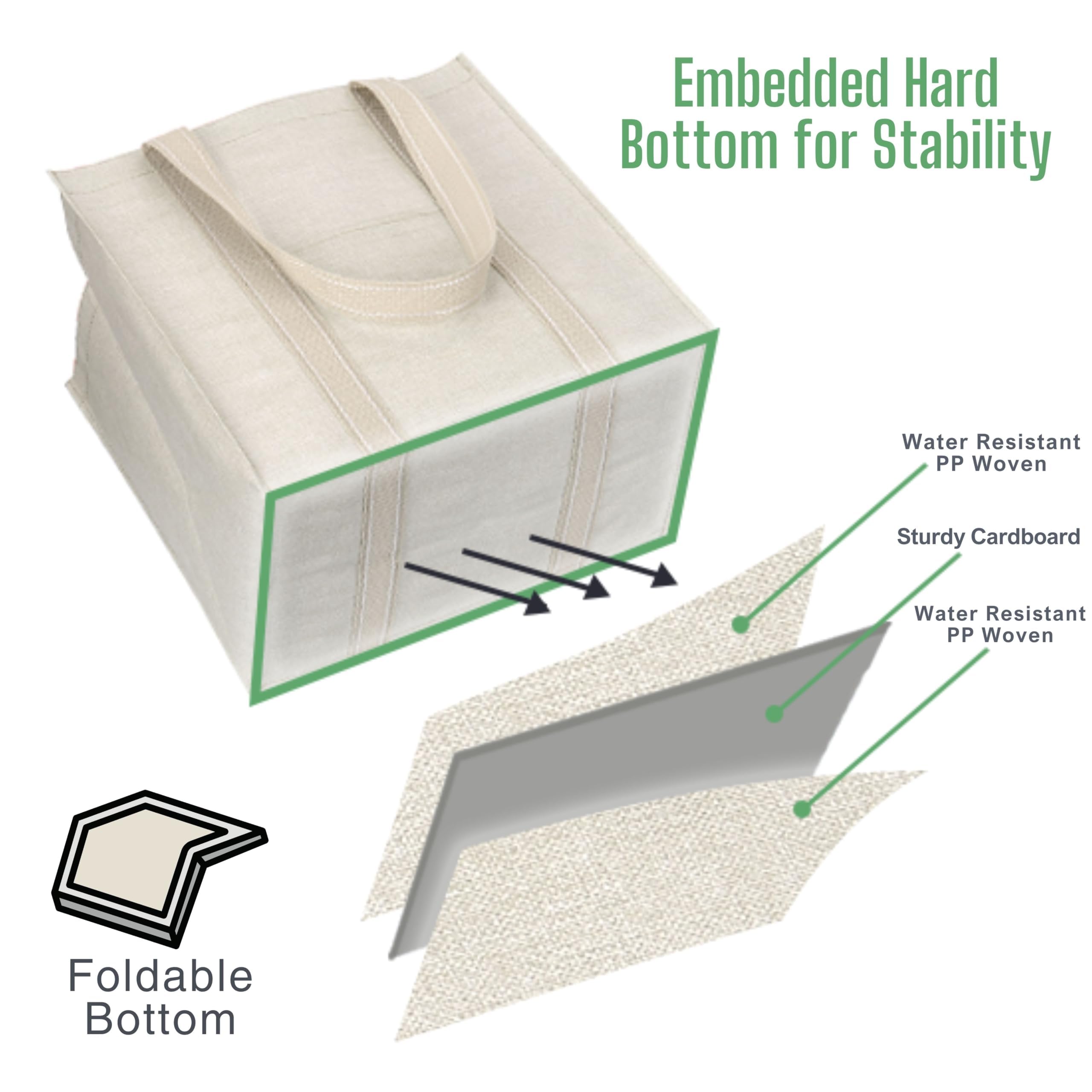 VENO four-pack with hard bottom keeps items upright during transport.