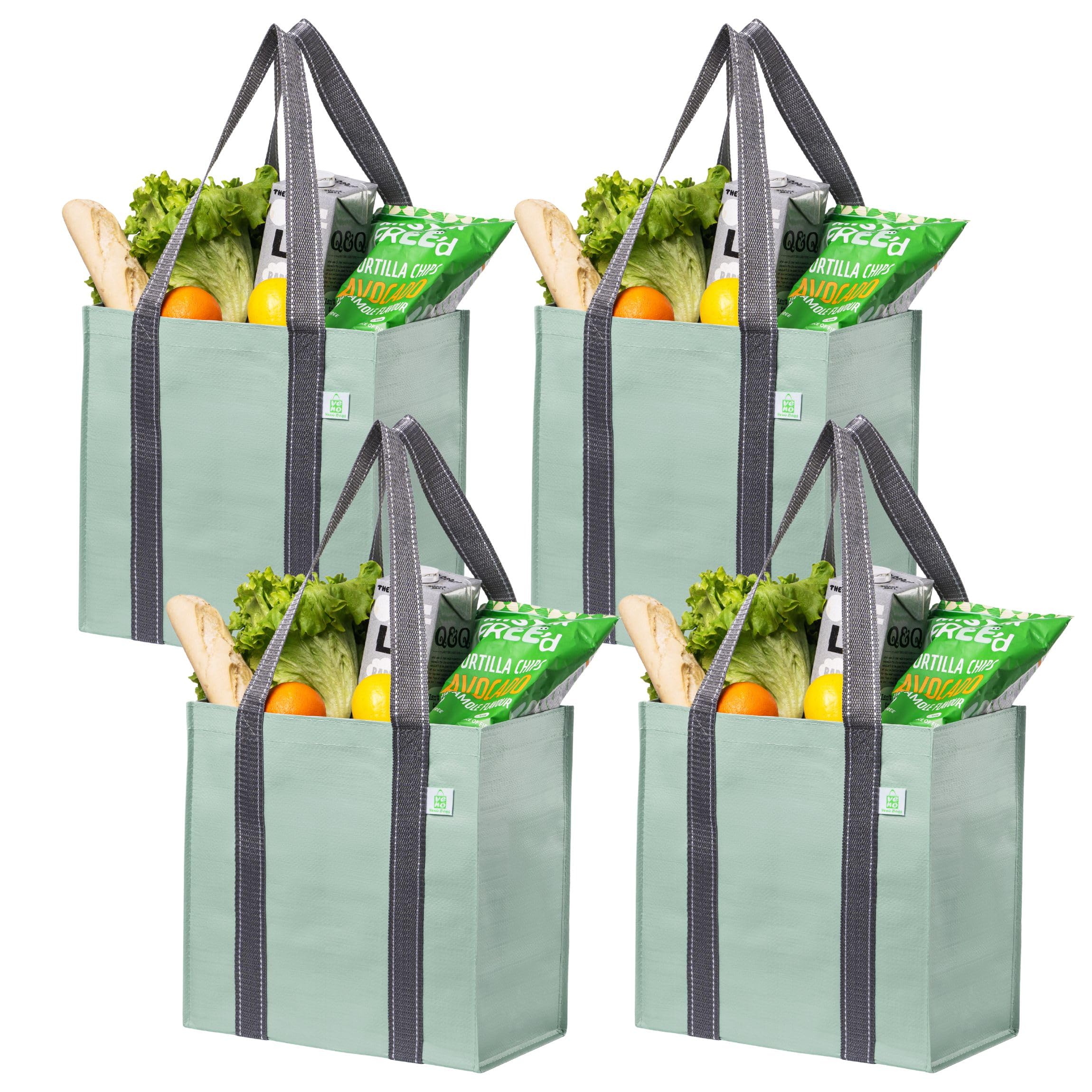 VENO hard bottom grocery bag keeps items upright for easy loading.