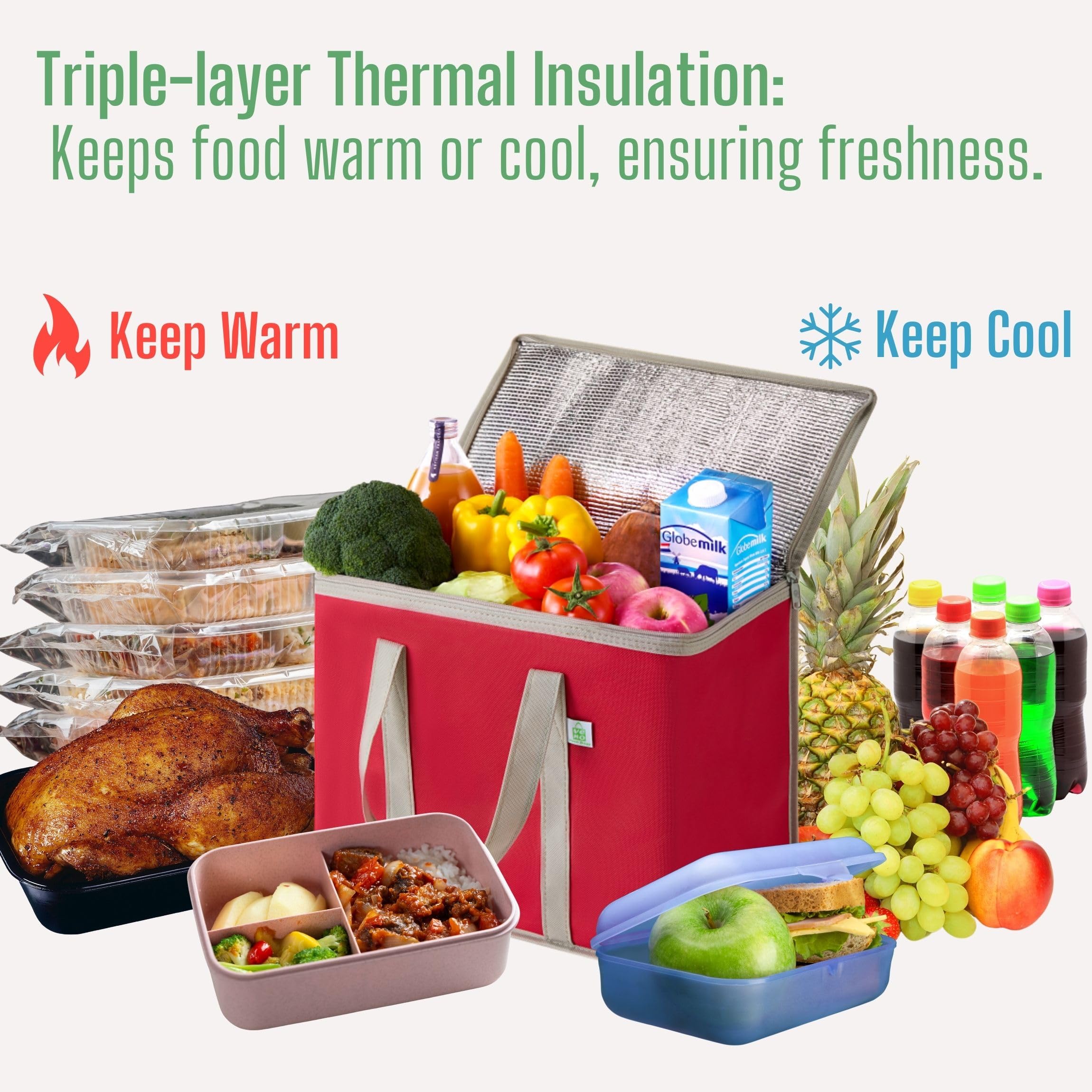 VENO heavy-duty nonwoven fabric and reinforced handles for daily use.