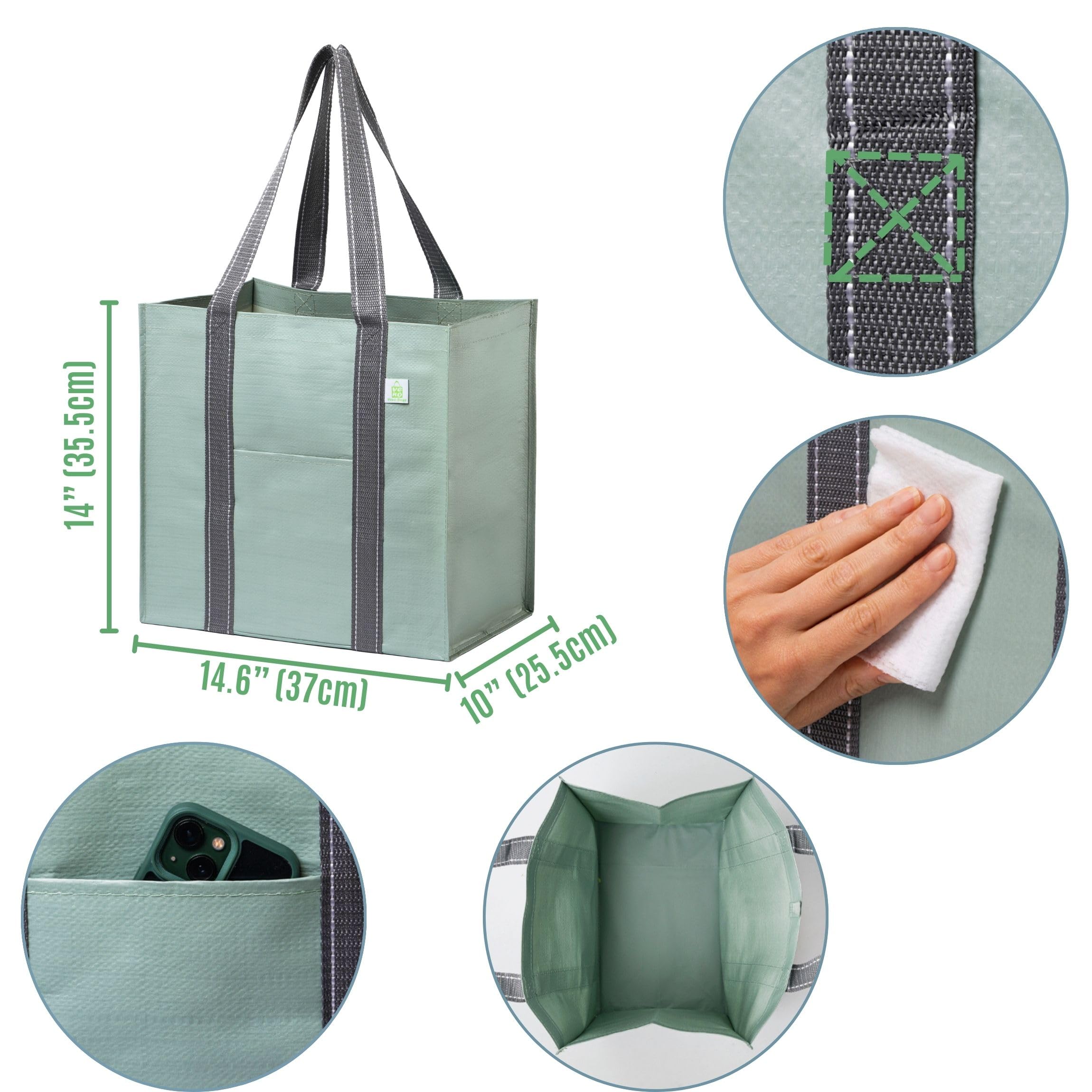 VENO 4-pack with hard bottom keeps groceries upright during transport