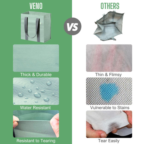 VENO sturdy handles support heavy loads up to 45 lbs
