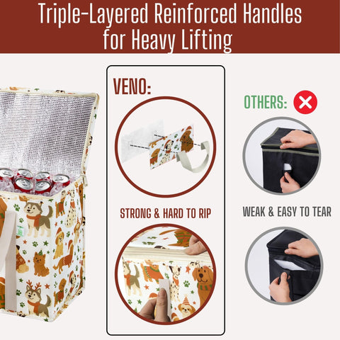 VENO reusable grocery bag collapses for compact storage