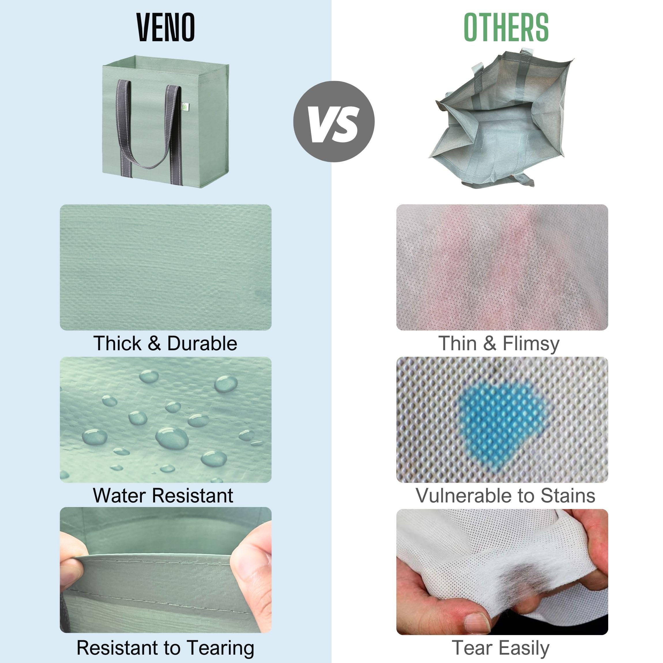 VENO sustainable grocery totes reduce waste while staying chic.