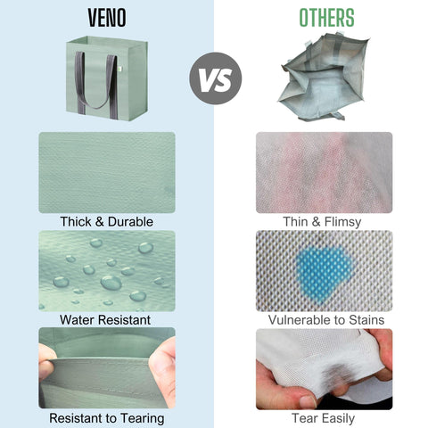 VENO sustainable grocery totes reduce waste while staying chic.