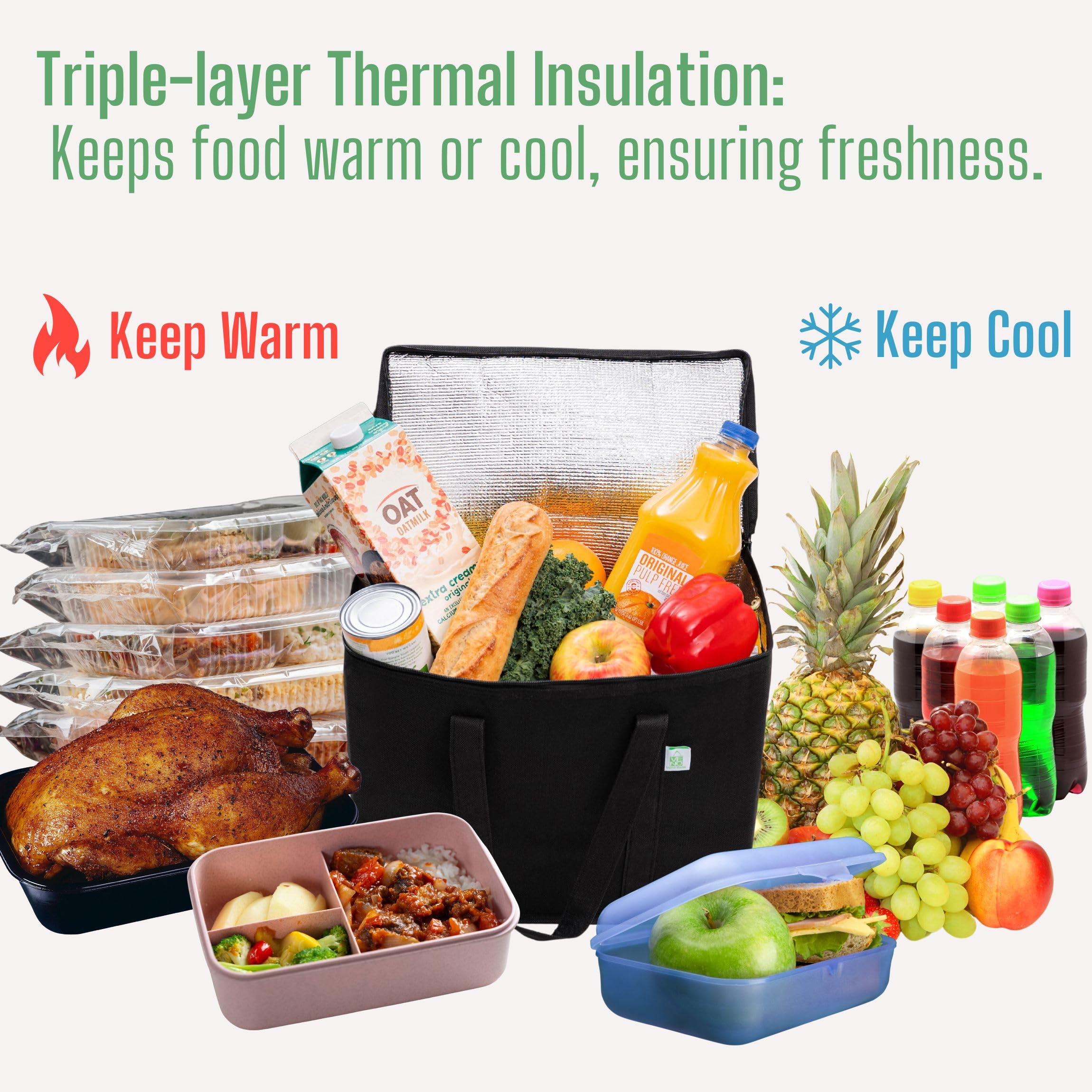 VENO triple-layer insulation helps keep items at stable temperatures.