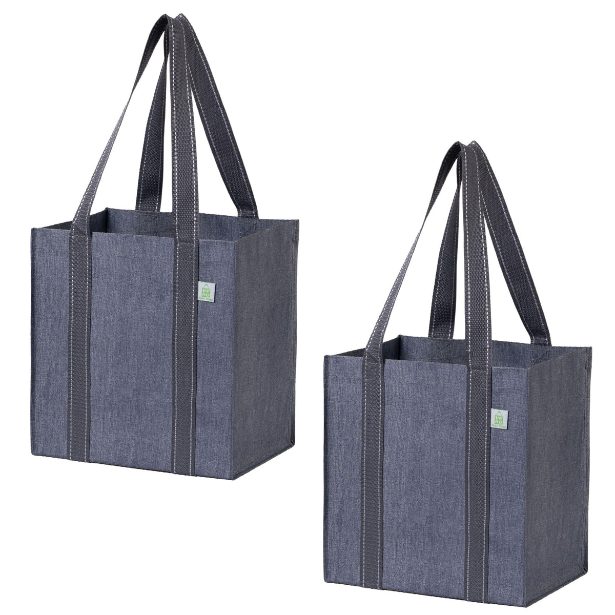 VENO hard-bottom reusable bag keeps groceries upright for easy loading.
