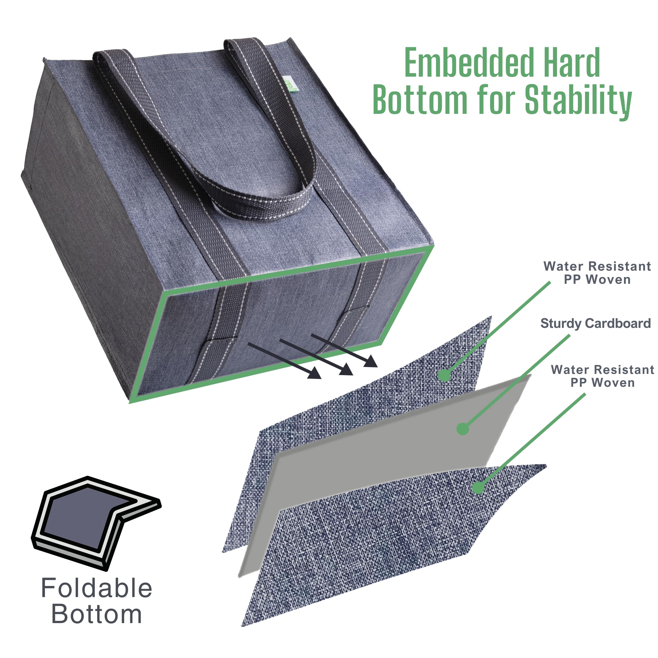 VENO reinforced-handles provide confident grip during shopping and carrying heavier items.