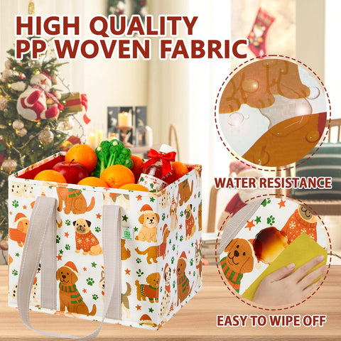 VENO water-resistant tote wipes clean after spills and outdoor holiday shopping.