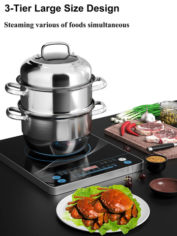 VENTION induction-compatible bottom ensures even heating on stove.