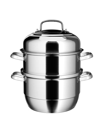 VENTION three-tier steamer pot with 11-inch diameter ideal for steaming dumplings and bao.