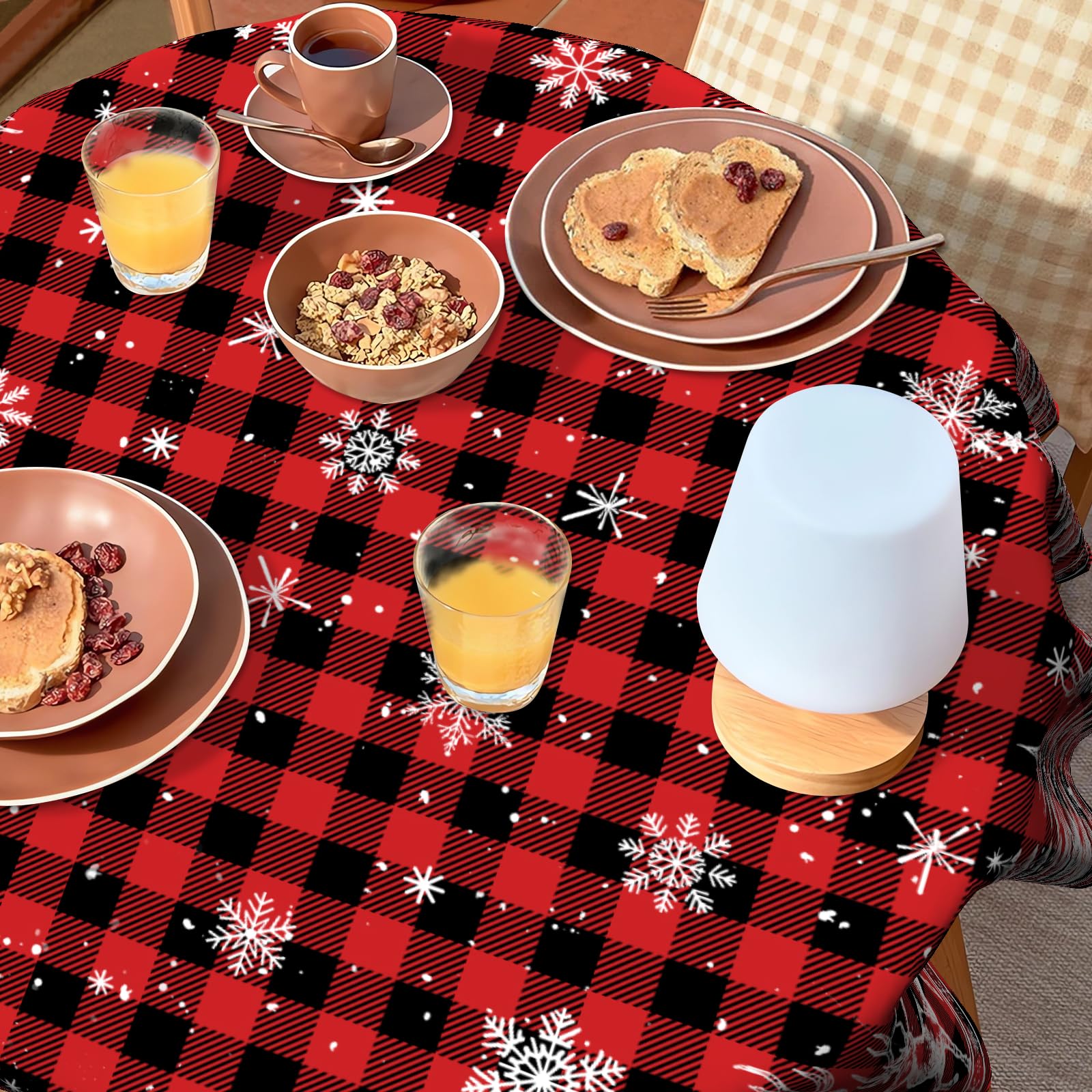 VentuCoven durable polyester round tablecloth for indoor and outdoor use