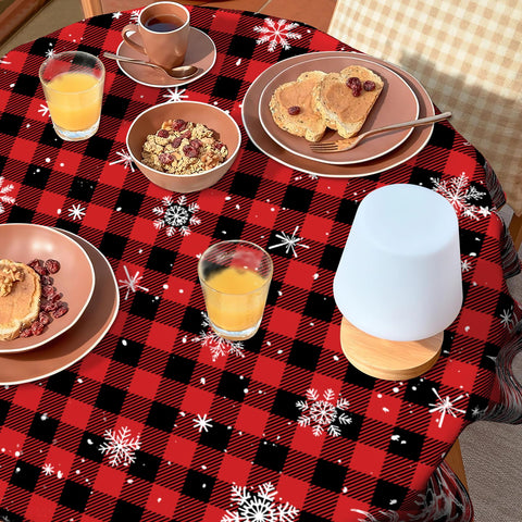 VentuCoven durable polyester round tablecloth for indoor and outdoor use