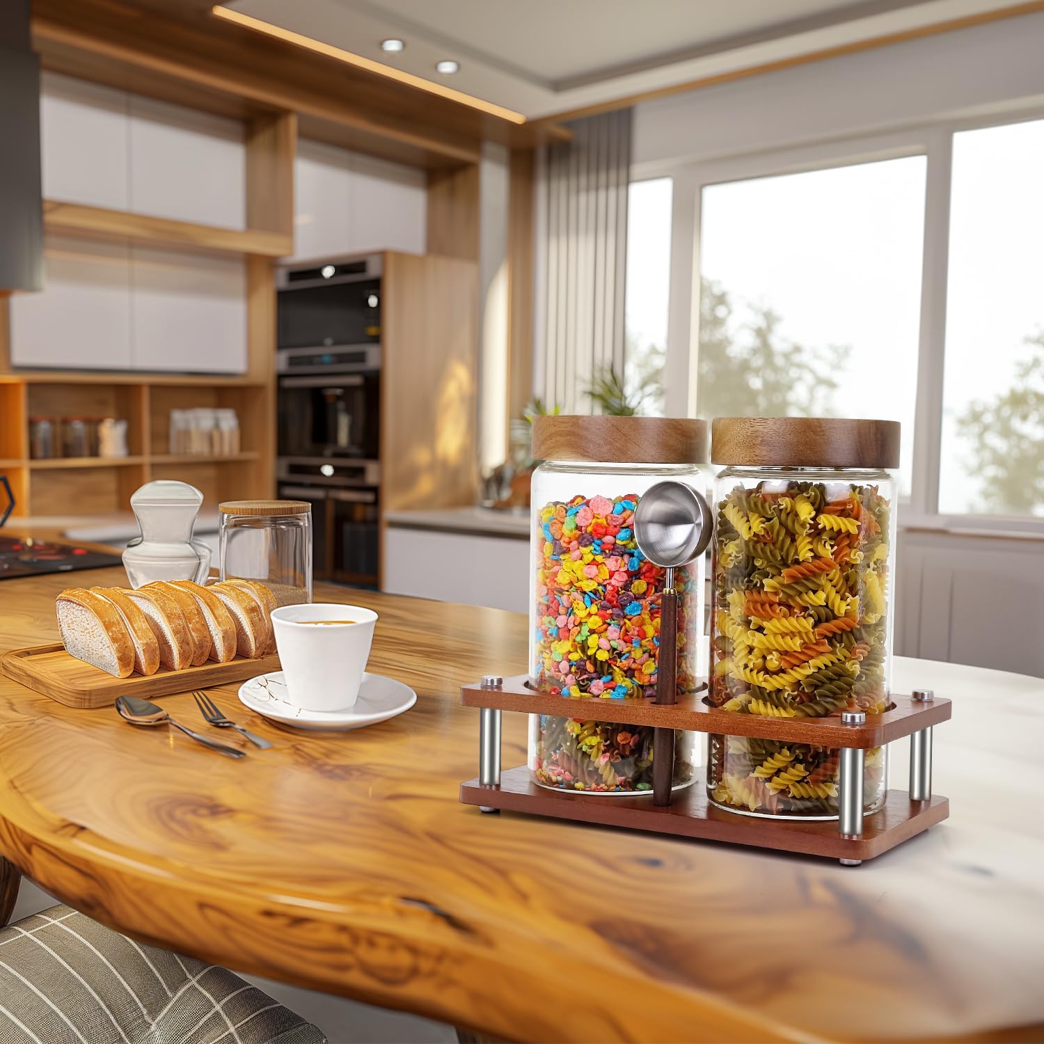 Venuekkuri wooden lid with threaded seal enhances leak-proof storage.