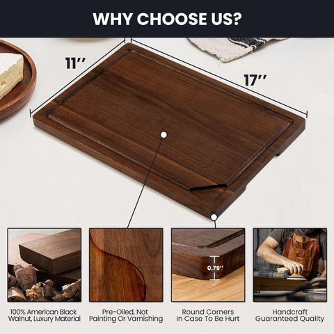 Venusmiles North American walnut board with rich grain.