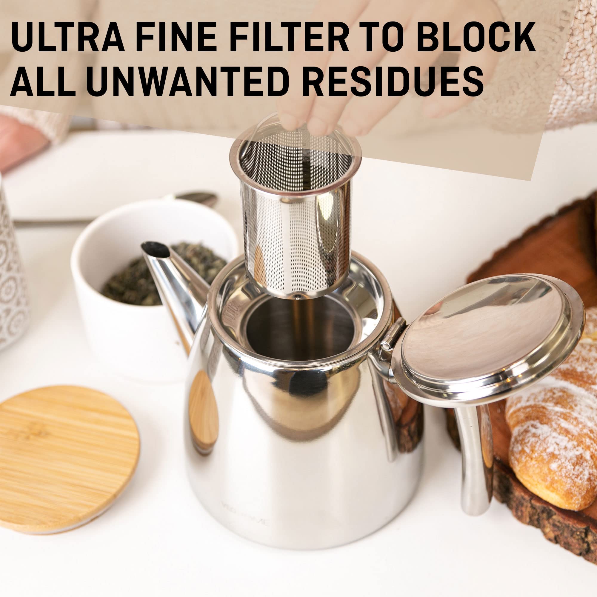 Sleek silver VeoHome finish complements a modern kitchen.