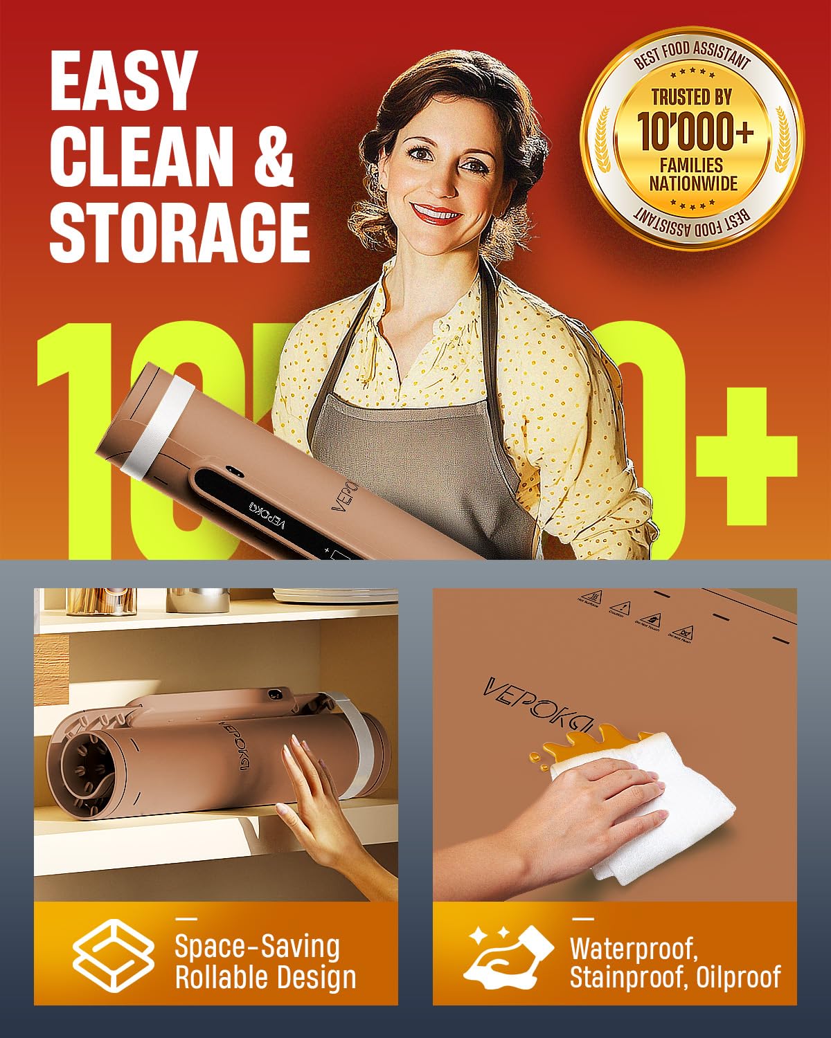 VEPOKA warming mat with child lock and safe operation