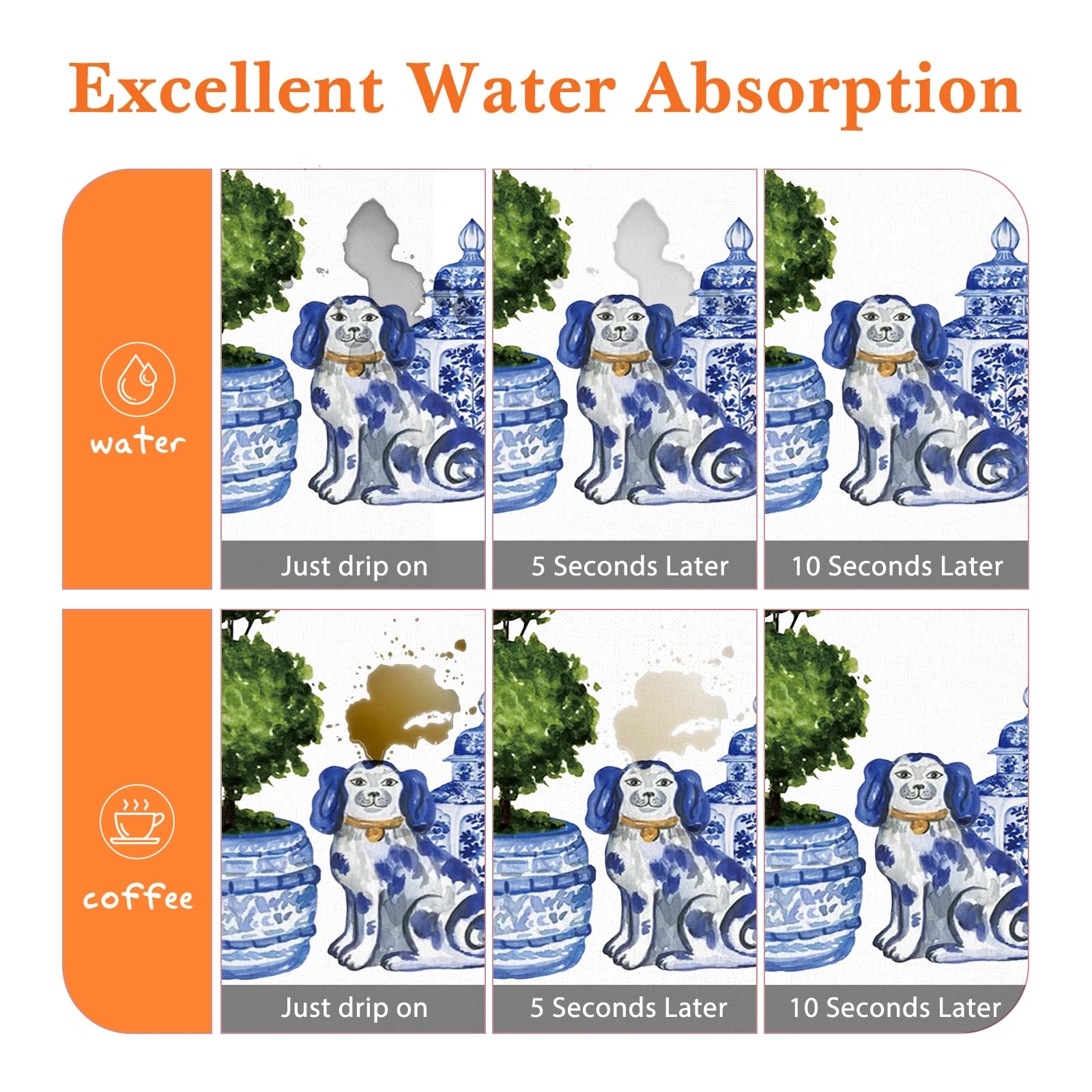Veqzc Chinoiserie mat with anti-slip backing to prevent sliding