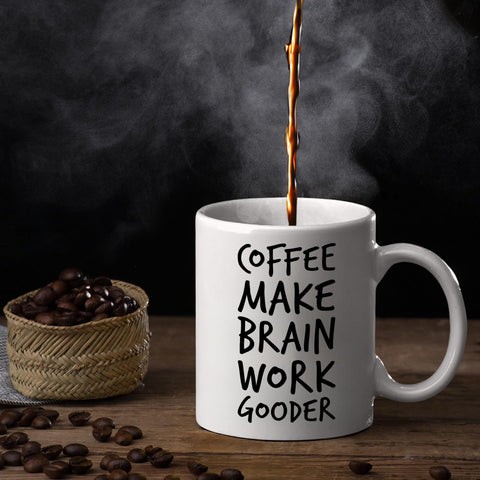 Veracco coffee mug is microwave safe for quick warming of beverages.