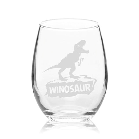 15 oz Veracco Winosaur stemless wine glass ideal for red wine.