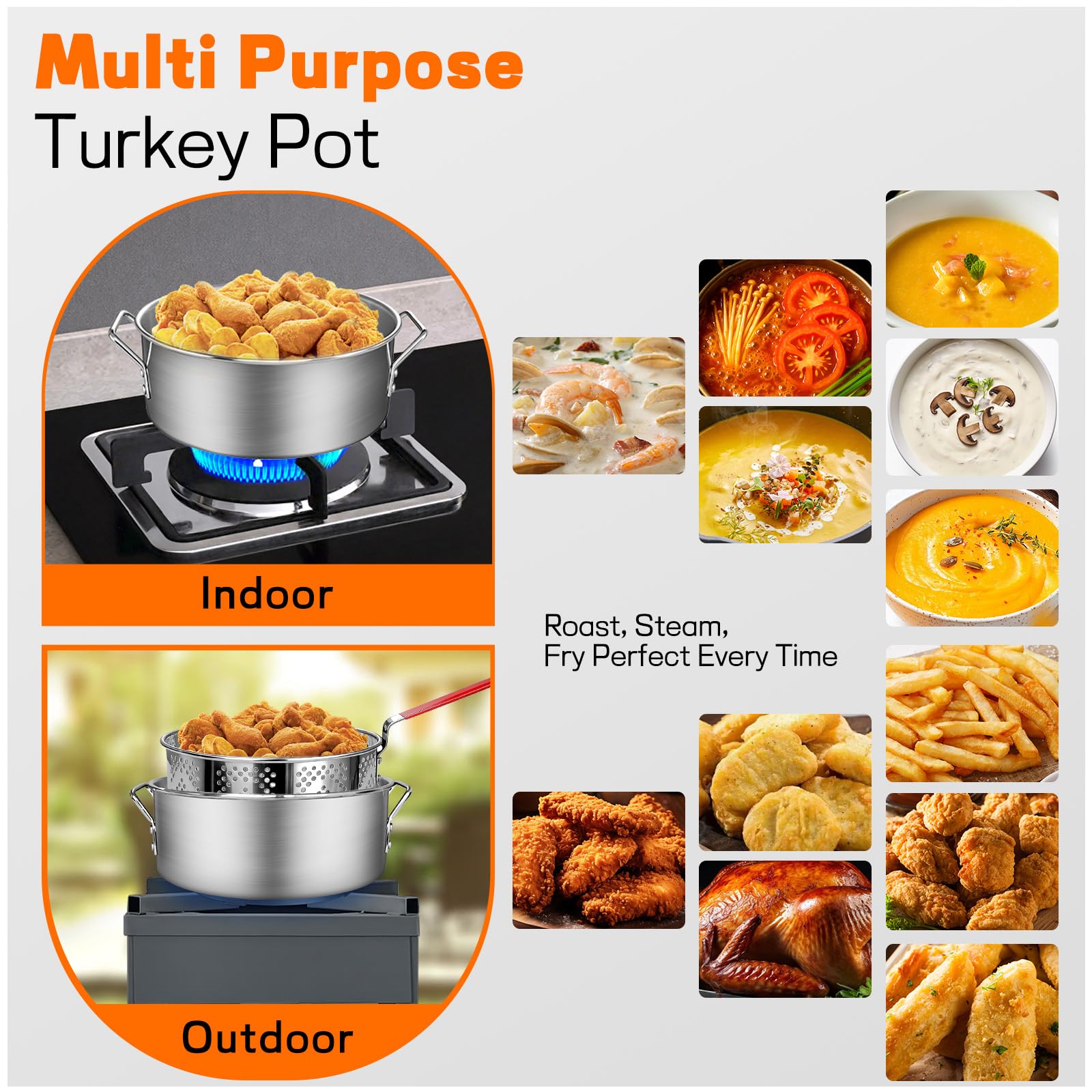 Veralune thermometer demonstrates precise oil temp for consistent frying results.