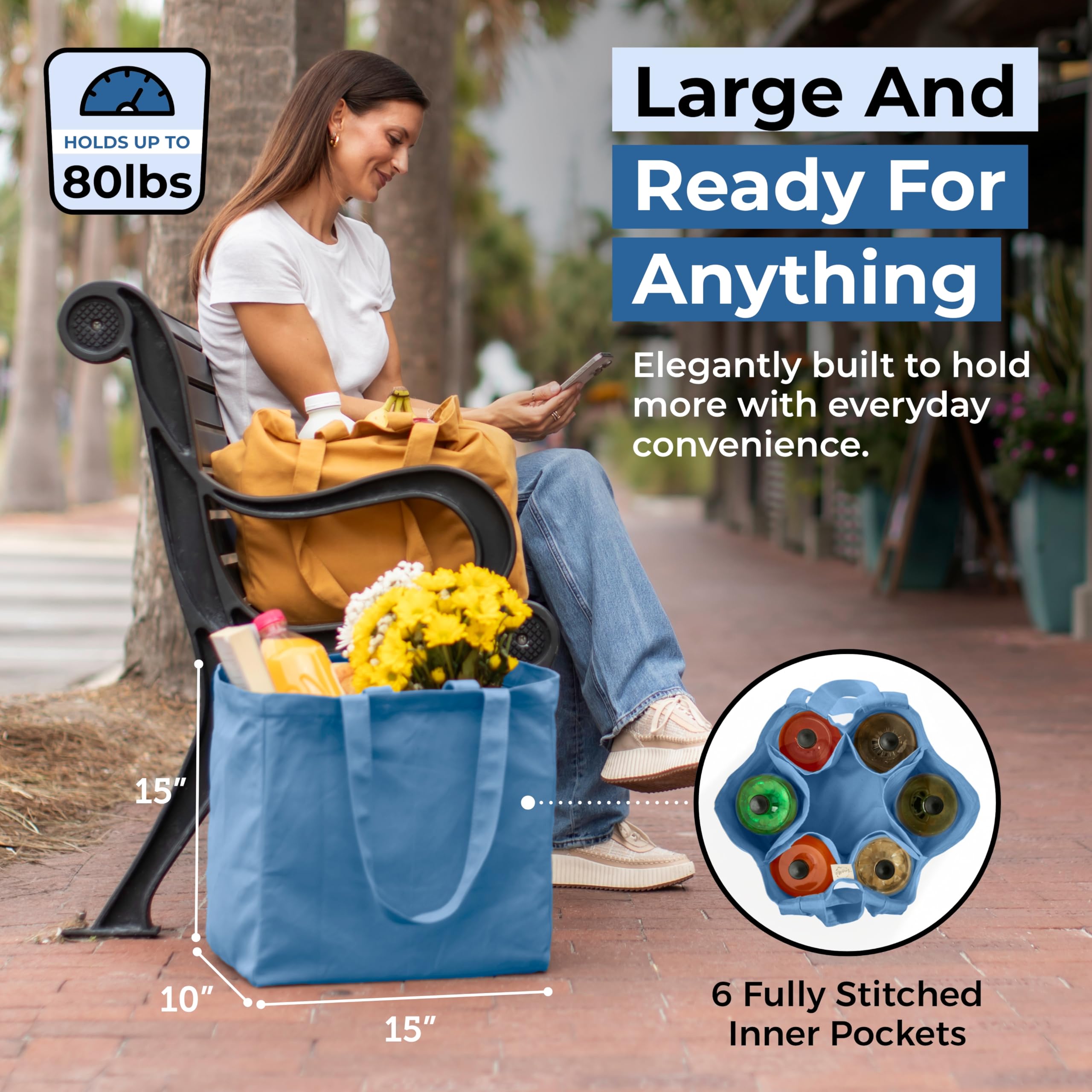 VeraMia 12oz canvas heavy-duty construction for lasting use.