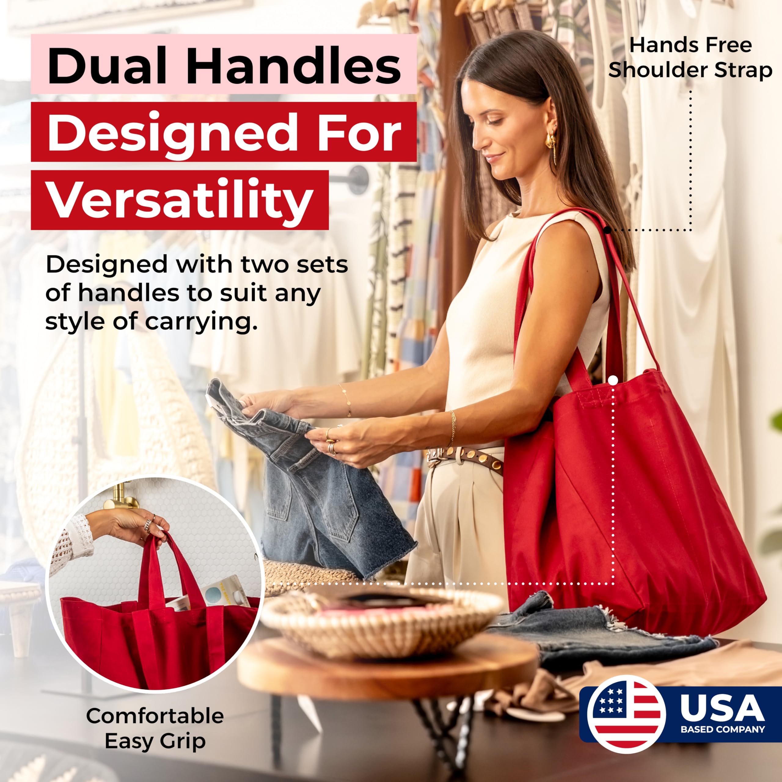 VeraMia bag shows built in bottle pockets for organized packing