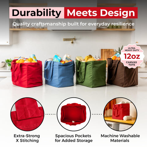 VeraMia canvas bag features a long shoulder strap for hands free carrying