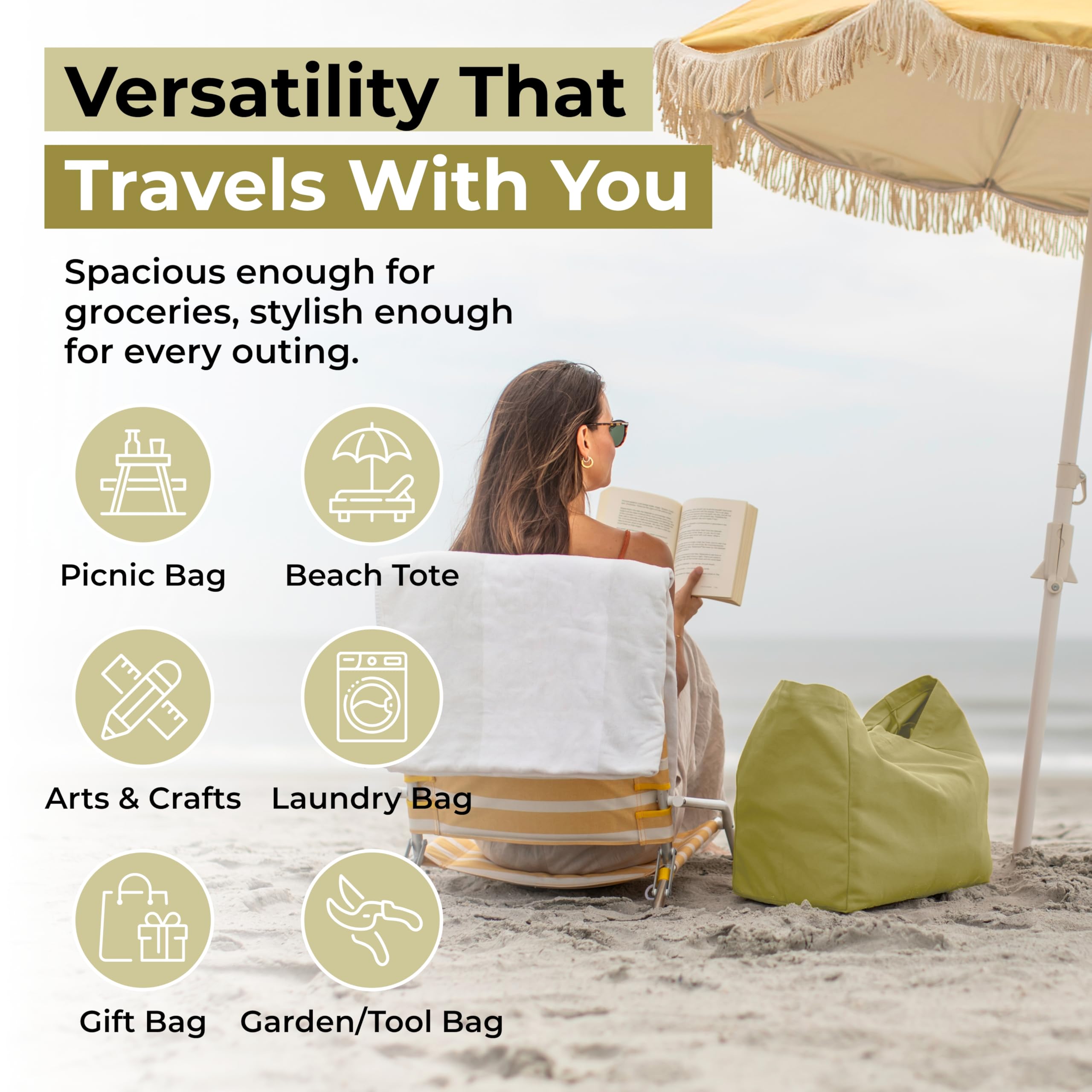 Each VeraMia bag holds up to 80 lbs for heavy groceries.