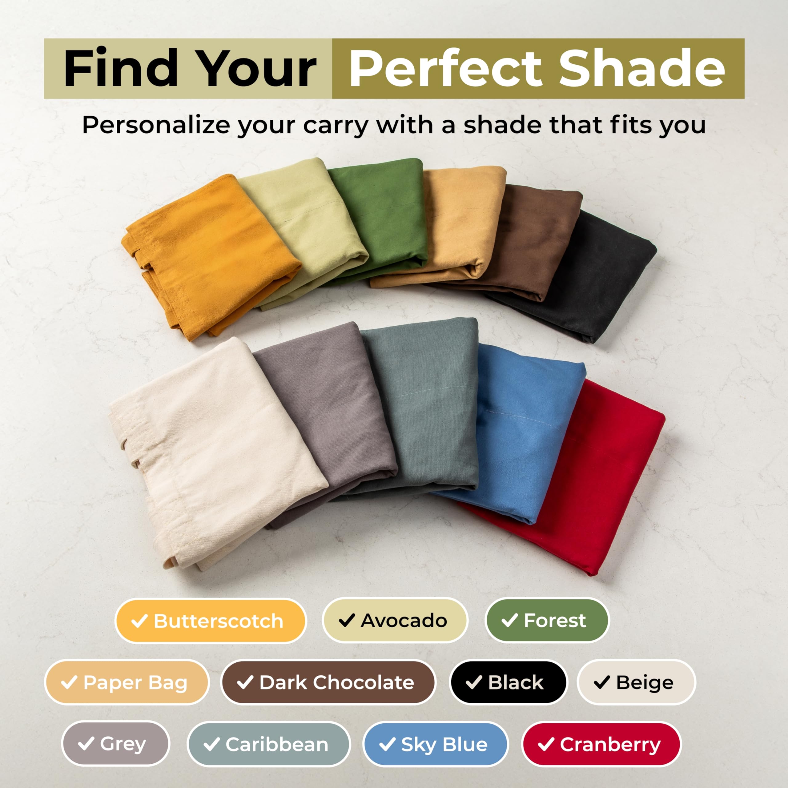 Foldable VeraMia canvas bag for compact storage when not in use.