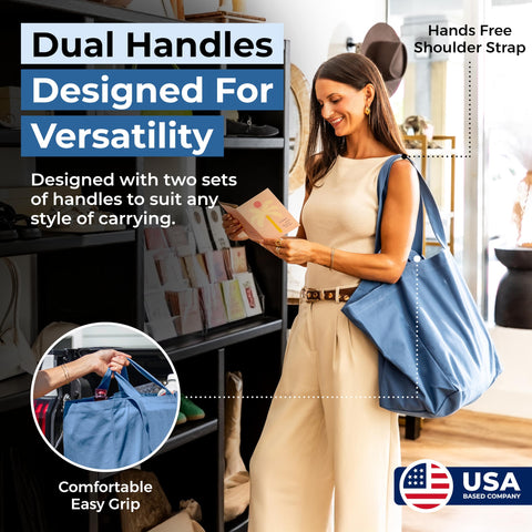 VeraMia canvas bag showing real bottle pockets for organized beverages.