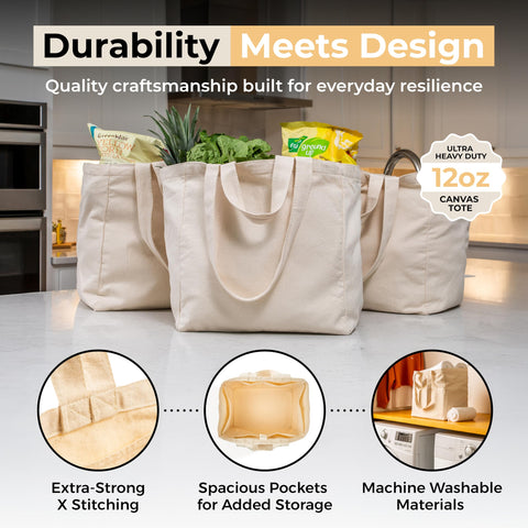 VeraMia bottle pockets keep beverages organized on errands.