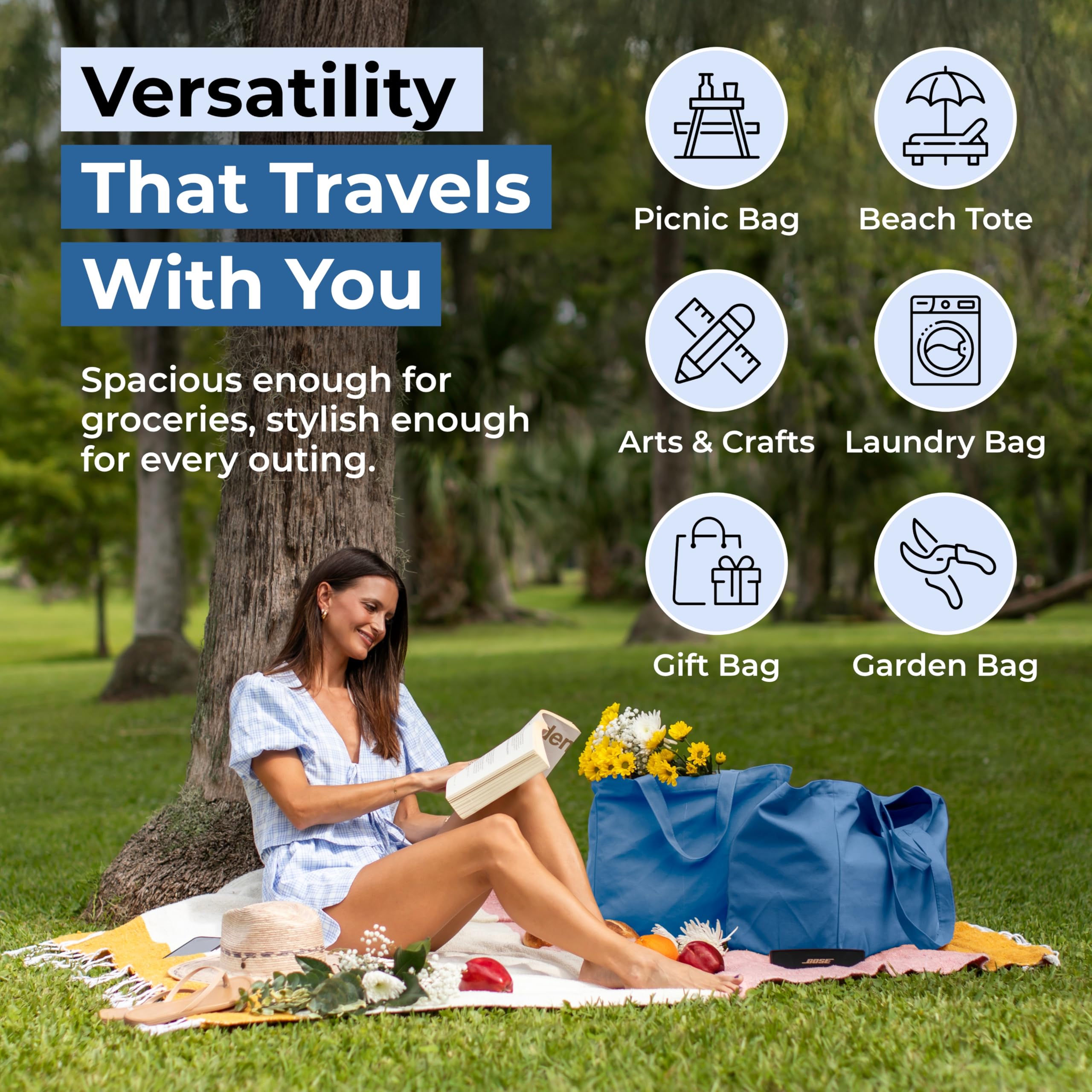 VeraMia foldable and washable bags stay tidy after each trip.