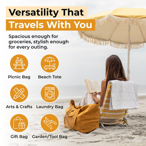 VeraMia bags are foldable and machine washable for quick cleanup.