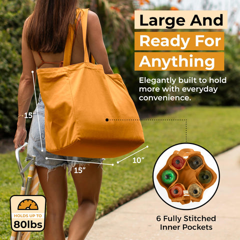 VeraMia heavy-duty 12oz canvas construction supports up to 80lbs.