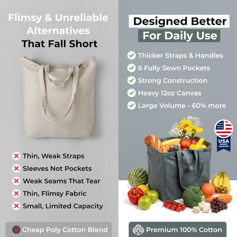 VeraMia bags are washable and foldable for easy reuse.