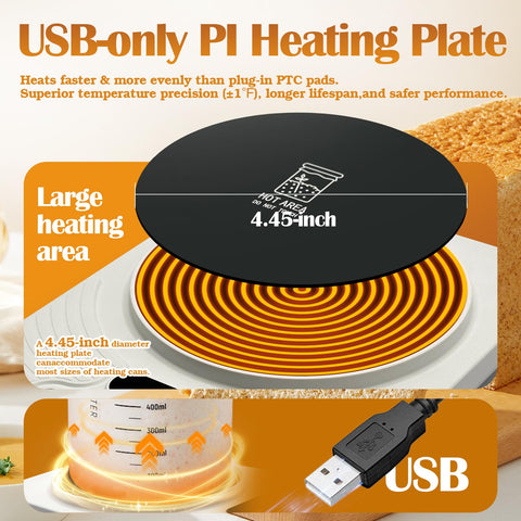 Vercclik sourdough warmer mat demonstrates temperature range visualization for precise control.