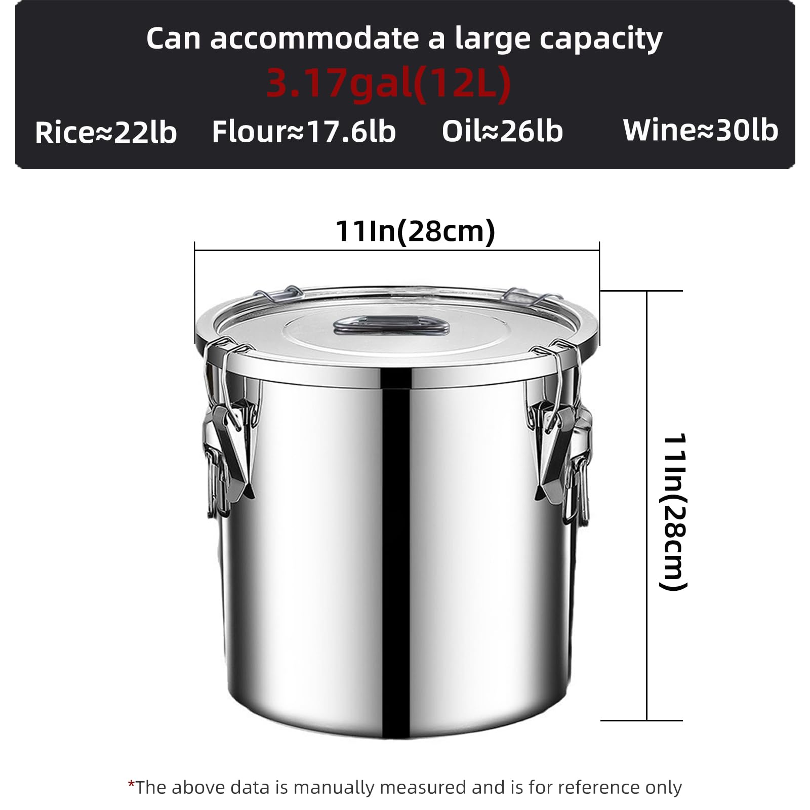 Airtight design with sealing ring keeps contents secure and fresh.