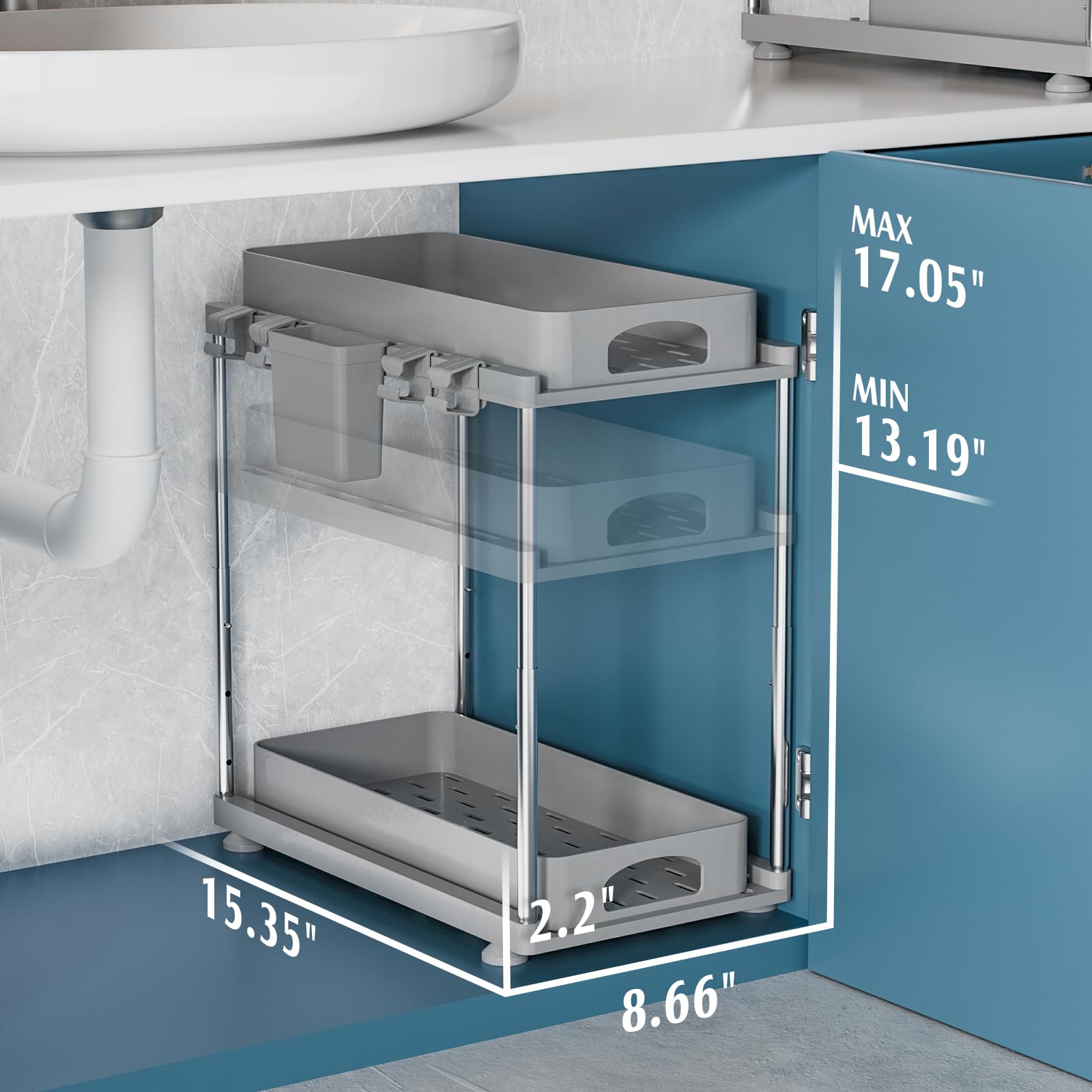 VERIFOST storage system versatile for kitchen, bathroom, and laundry use