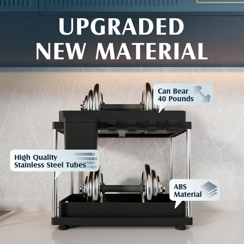 VERIFOST under-sink organizer with two drawers open for easy access.