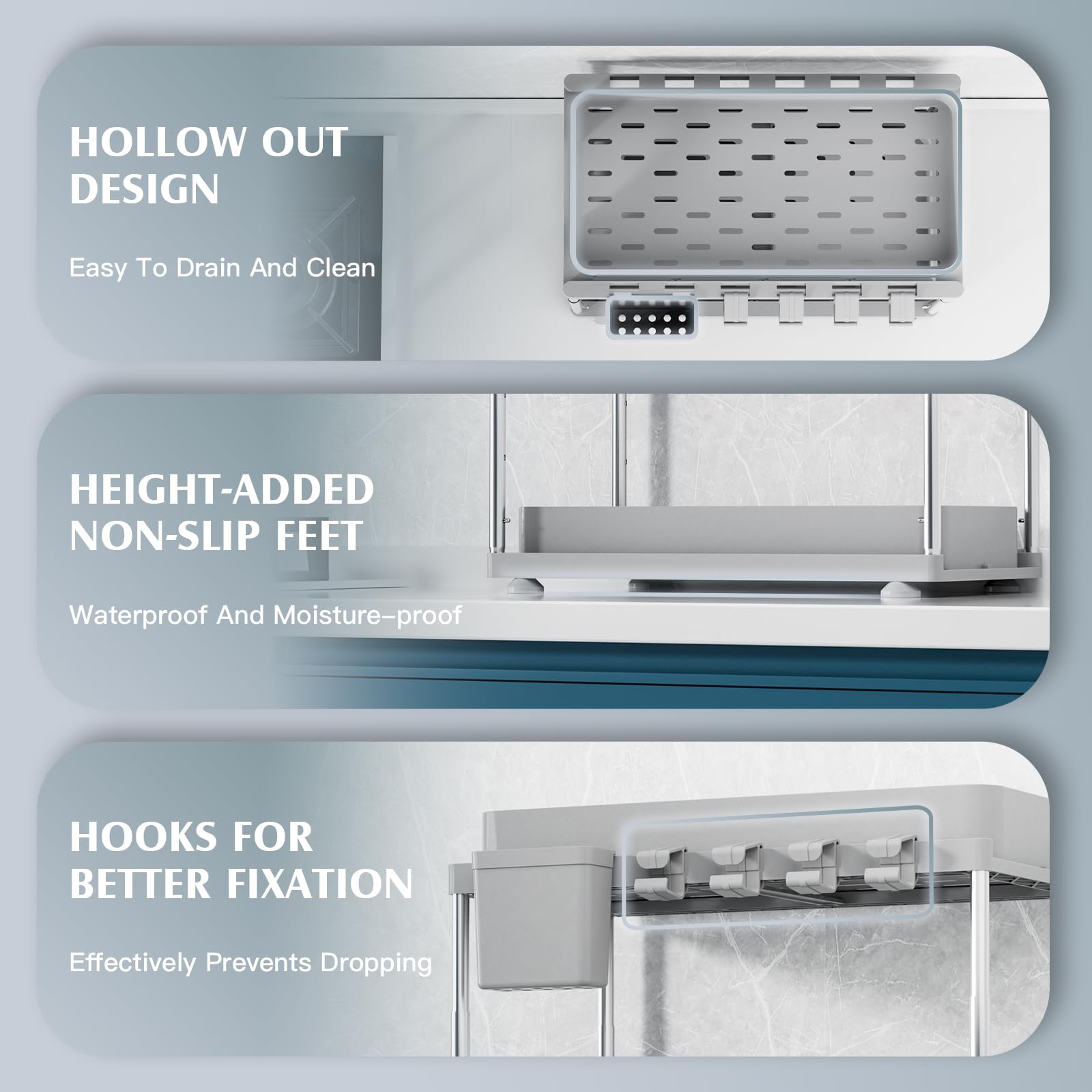 VERIFOST hollow cup design prevents water pooling for easy cleaning