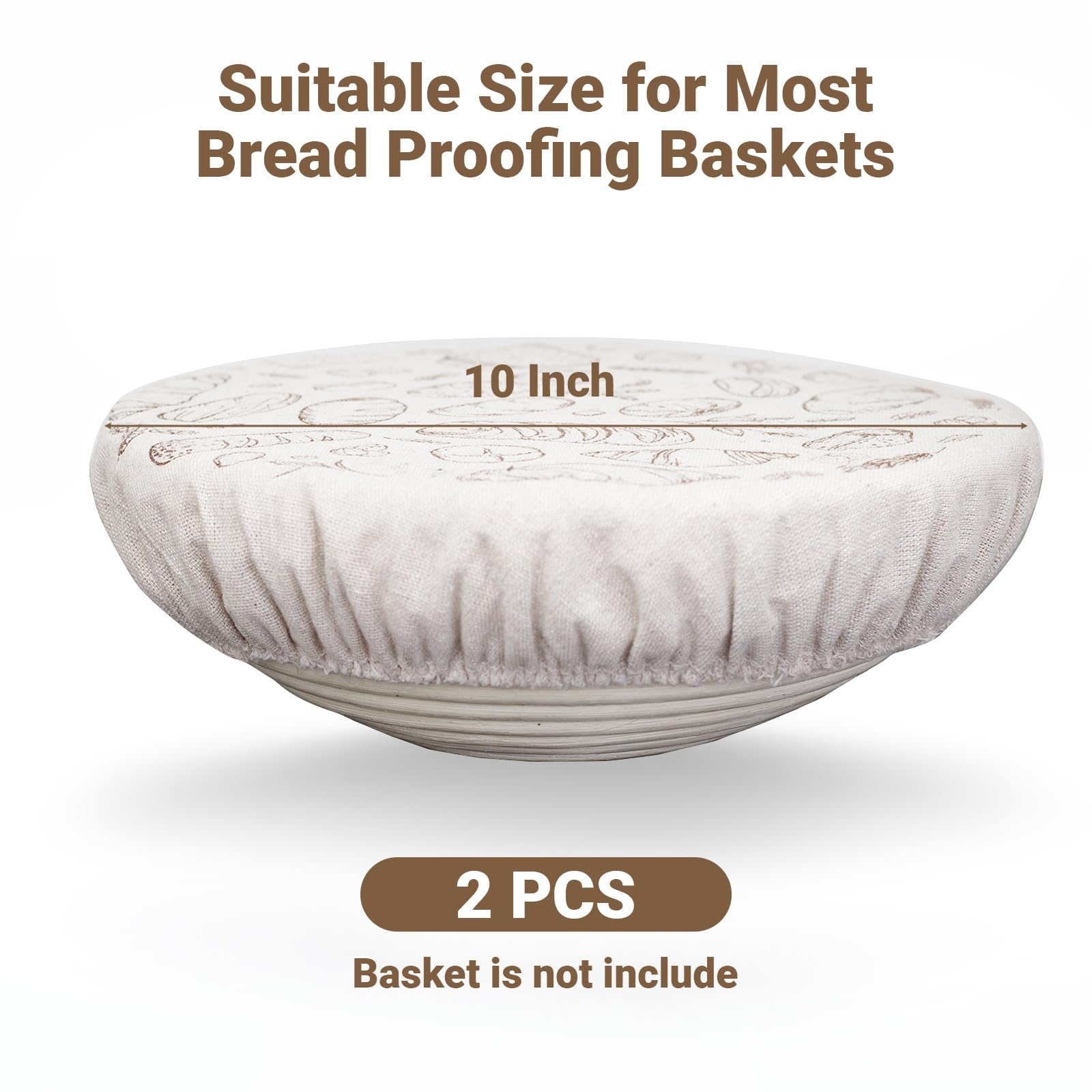 Verigud reusable bread bowl cover material close-up, linen texture and protective liner.