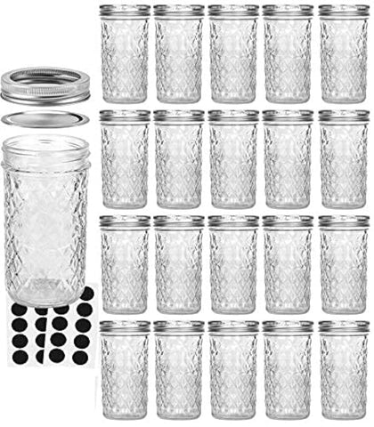 VERONES 12 oz mason jar set with lids for canning and storage.