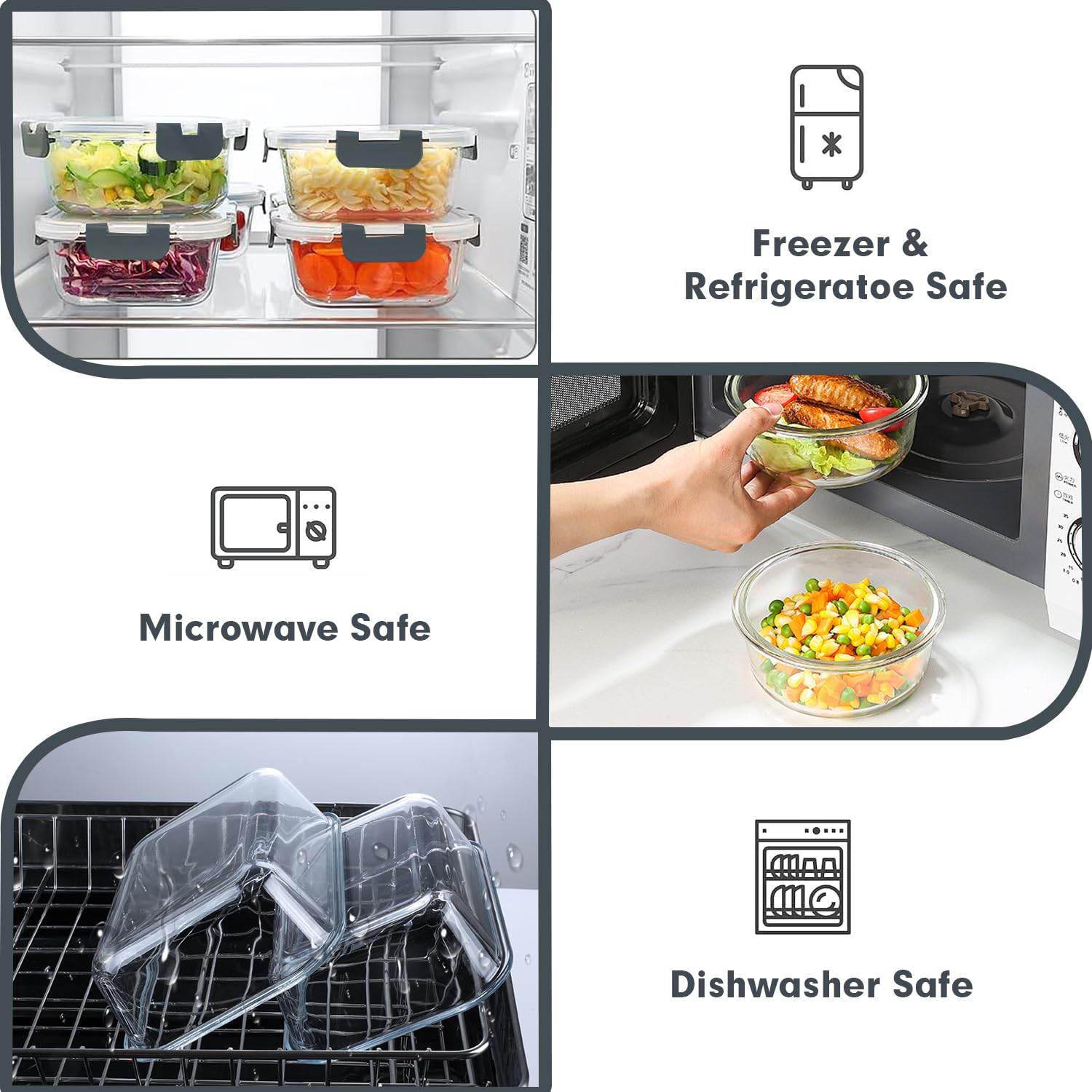 VERONES 15 piece set highlights stackable design to save fridge space