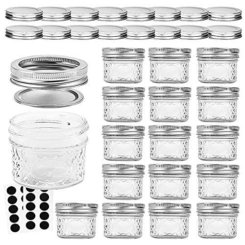 VERONES 4oz mason jar with silver lid for jams and party favors
