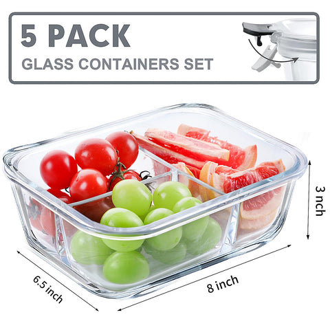 VERONES glass lunch containers with airtight lids preventing spills