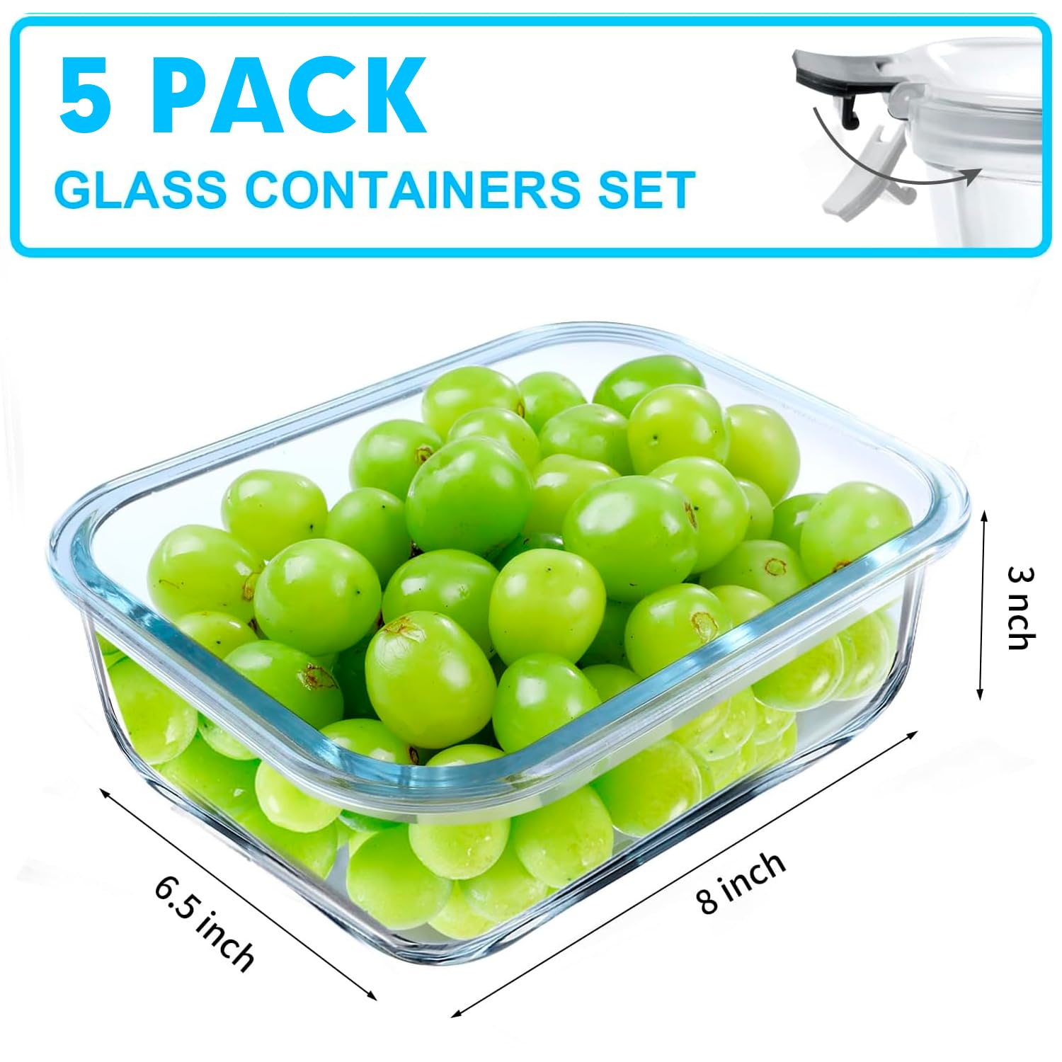VERONES glass lunch containers with locking lids prevent spills during on-the-go meals.