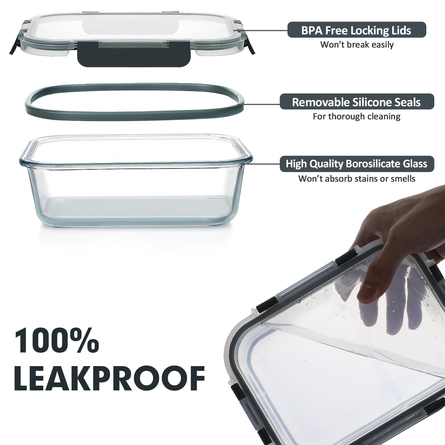 VERONES airtight lids prevent leaks during commute and meals