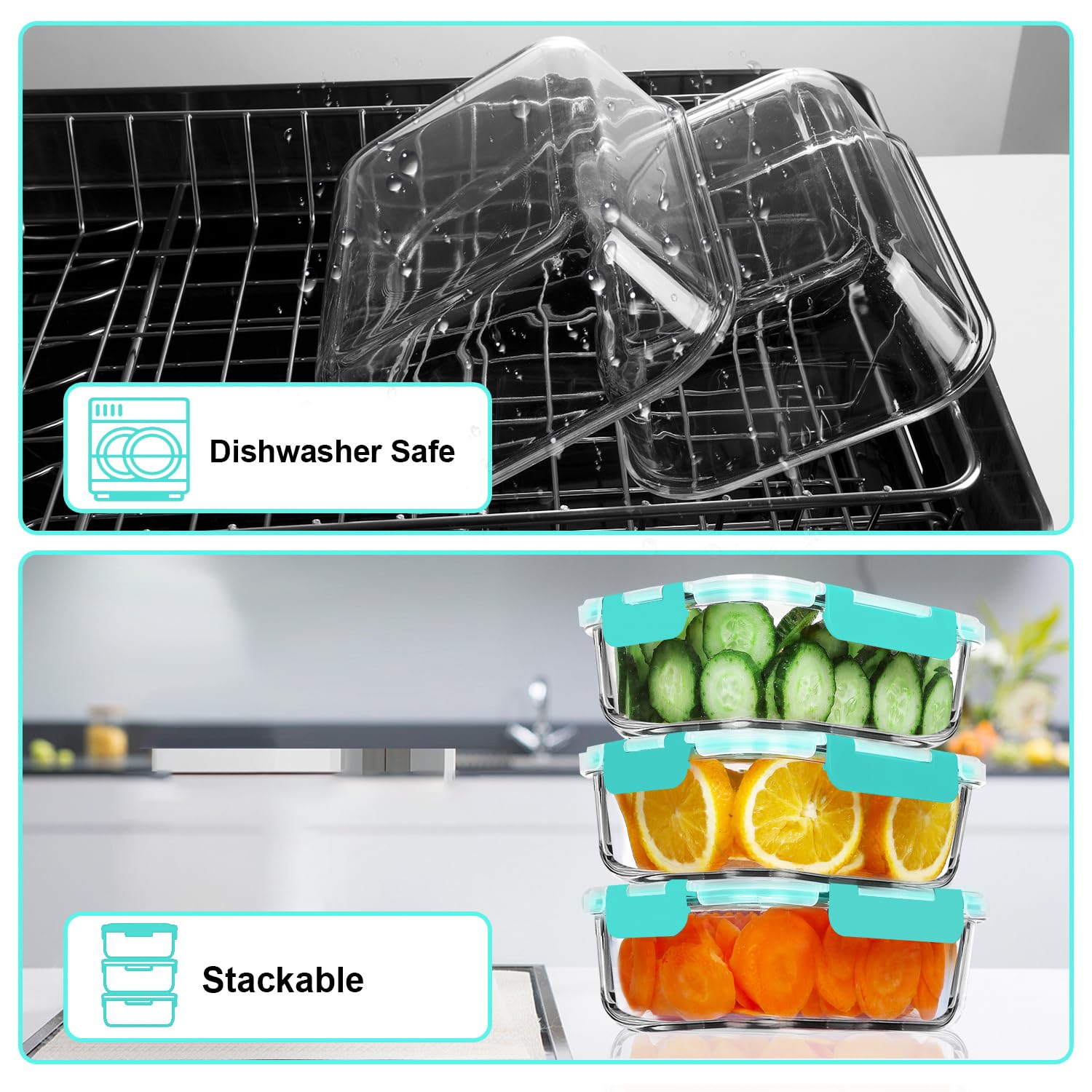 VERONES borosilicate glass resists temperature changes for versatile storage